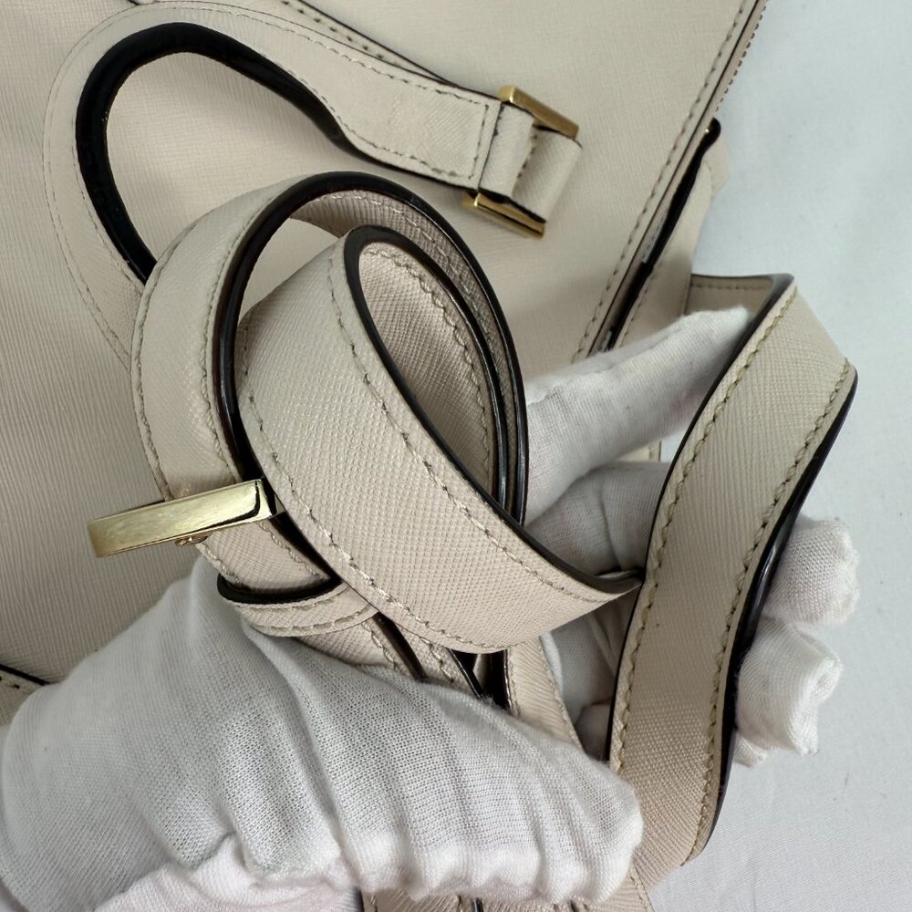 Kate Spade Newbury Lane Medium Satchel Saffiano Leather Cream - Picture 2 of 16